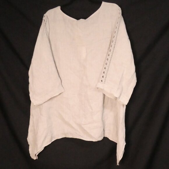 VALENTINA NALDI | 2X | Asymmetrical Tunic Top | Linen | Made In Italy | NWT - Picture 2 of 16